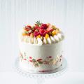 Vanilla and peach cake