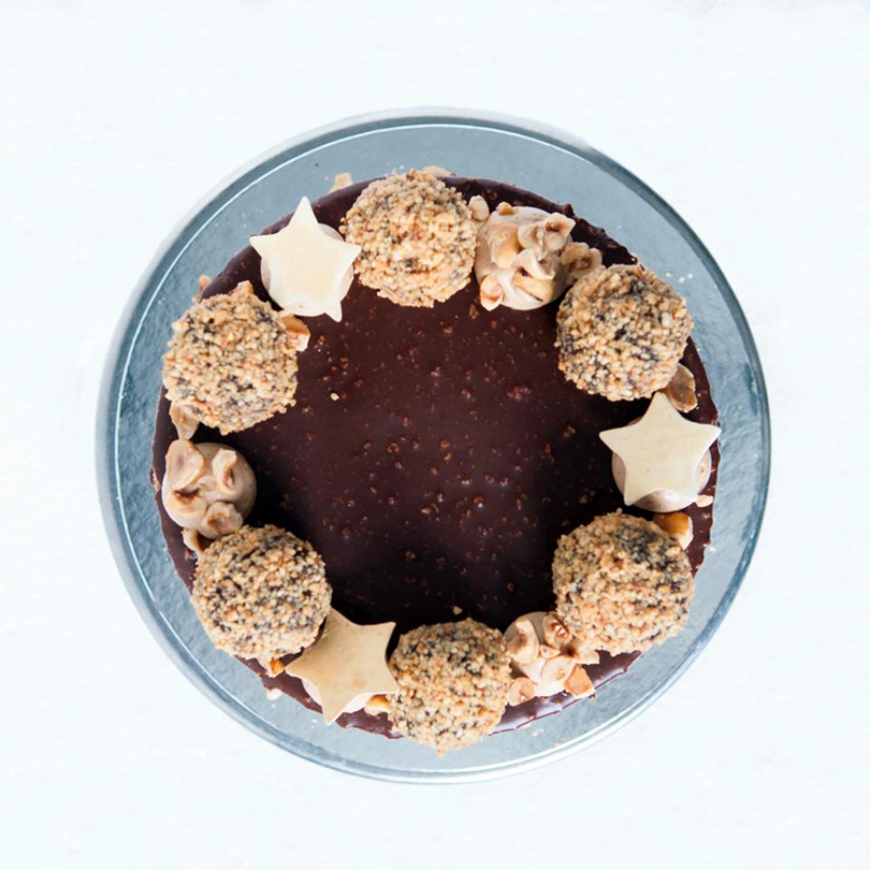 Celebration chocolate hazelnut crunch cake buy bakery near me