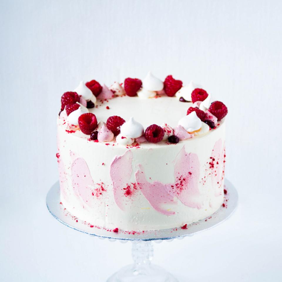 Birthday lemon white chocolate raspberry cake buy online London delivery
