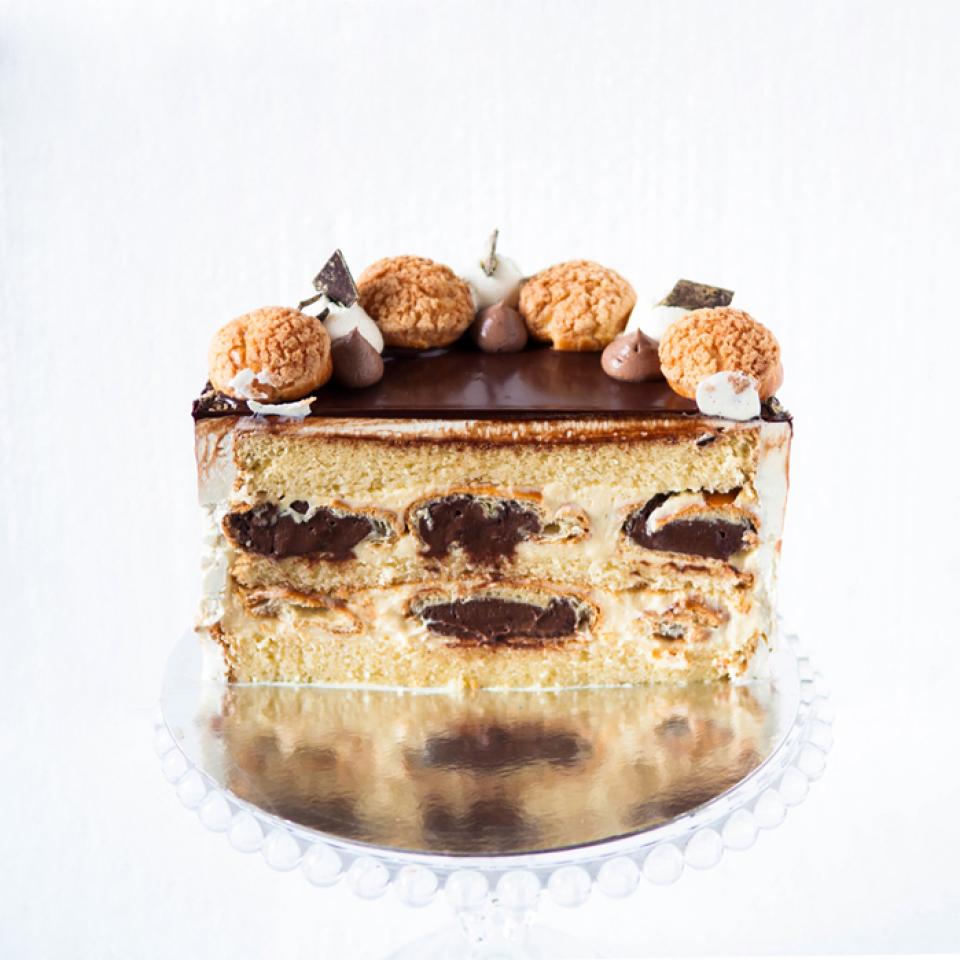 Birthday profiterole cake with inscription buy online London