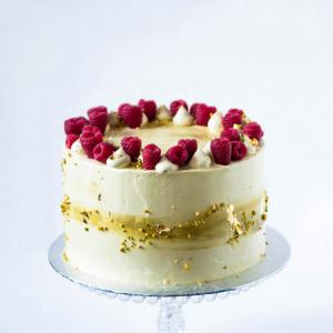Buy online 6" pistachio raspberry cake £50.00 delivered in London